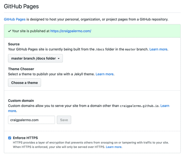 GitHub Pages configuration